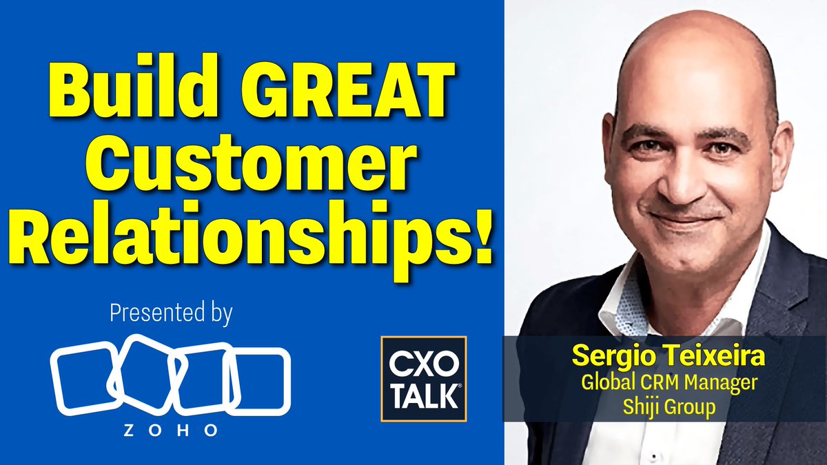 'It's a lot easier to retain a customer if you do everything right.' It's also less expensive than acquiring a new customer; cost analysis shows this. cxotalk.com/episode/how-to… -- Sergio Teixeira, Global CRM Mgr, @ShijiGroup #CXOTalk @Zoho #CRM #CustomerExperience