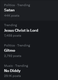 I mean

Satan
Jesus Christ is Lord
Gitmo
No diddy

Can this be more apparent?