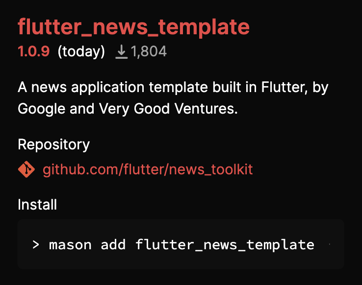 flutter_news_template 1.0.9 was published 🎉🧱 brickhub.dev/bricks/flutter…