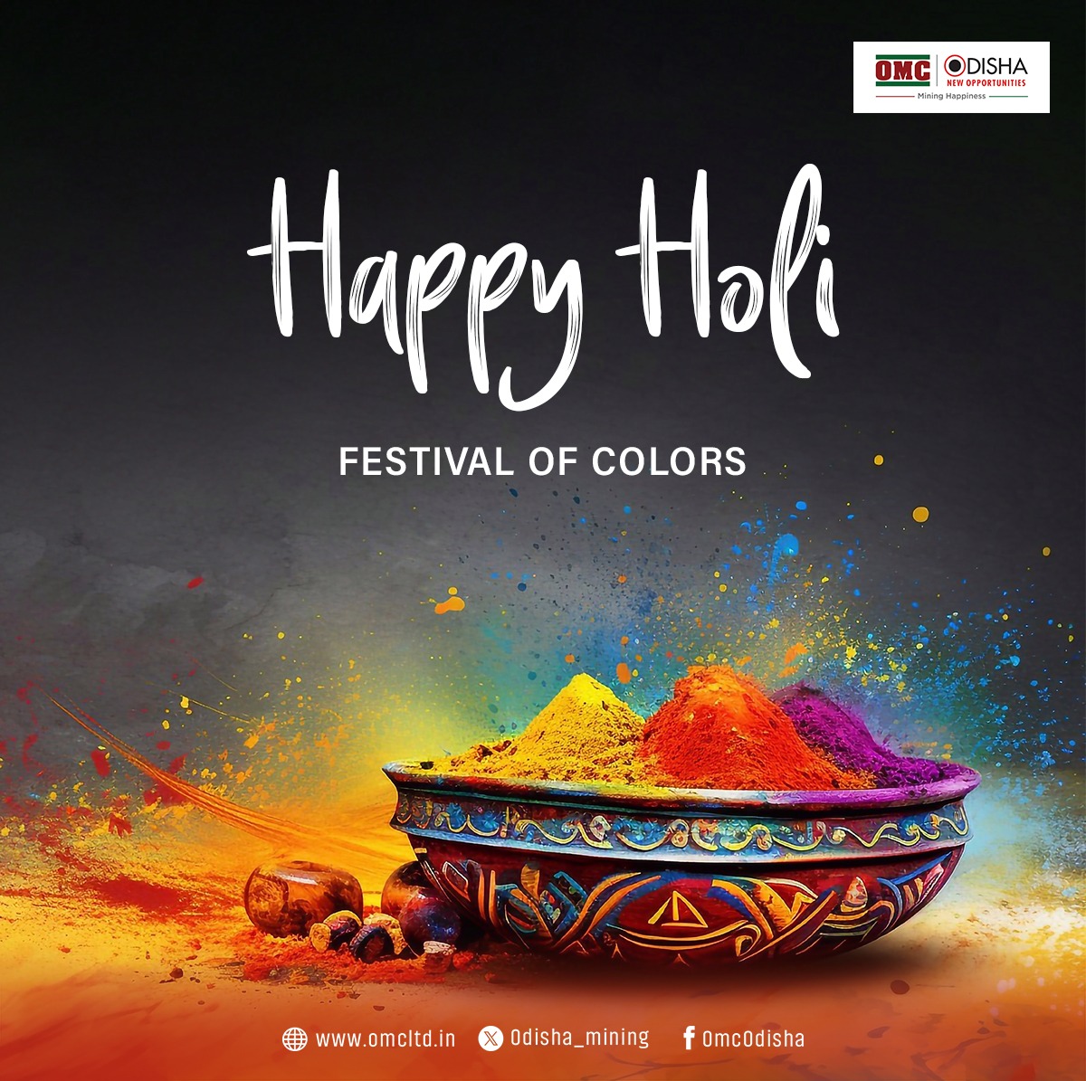 Embracing the festival of colours with a commitment to #MiningHappiness and a heart full of enthusiasm. OMC wishes everyone a very #HappyHoli.