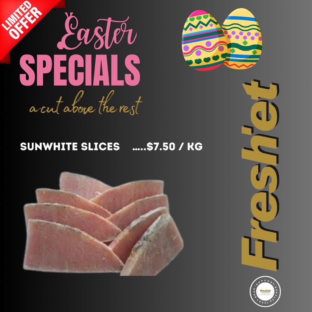 Our EASTER SPECIALS are here! Don’t forget to miss out on these amazing prices! Get yours today. Limited time offer. 🐟🐟

#freshetfiji #easterspecials #freshfish