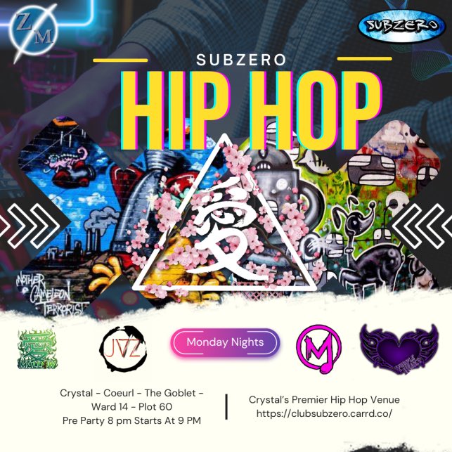 Hip-Hop Mondays at SubZero! Party starts at 5PM PST/8PM EST.

Pre Party 5PM PST / 8PM EST

DJ JVZ
twitch.tv/whereareyoujve…

Opening DJ
6PM PST / 9PM EST

DJ Mallow
twitch.tv/lalamallow

Closing DJ
8PM PST / 11PM EST

DJ Ai Luv U
twitch.tv/ai_luv_u