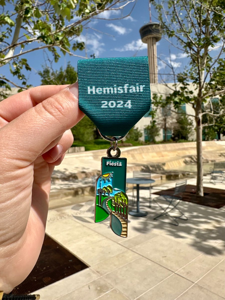 Our 2024 Fiesta Medal is a tribute to our beautiful Civic Park! 🎉 For a $15+ donation to the Hemisfair Conservancy, we’ll send you our medal as a thank you, just add “Fiesta Medal” to the optional comments section! ✨ Get yours today: bit.ly/2024HemisfairF…