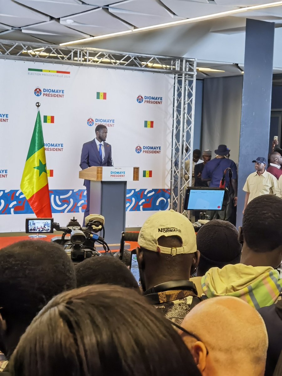 "Le peuple sénégalais a choisi la rupture. Je m'engage à gouverner avec humilité. Je m'engage à me battre contre la corruption" Président Bassirou Diomaye Faye