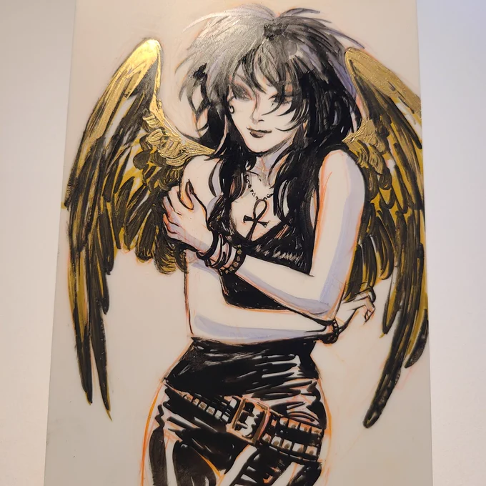 Death with gold wings. This one's not for sale, but I am taking commissions for C2E2.  Email Infotial.com to get on the list. 