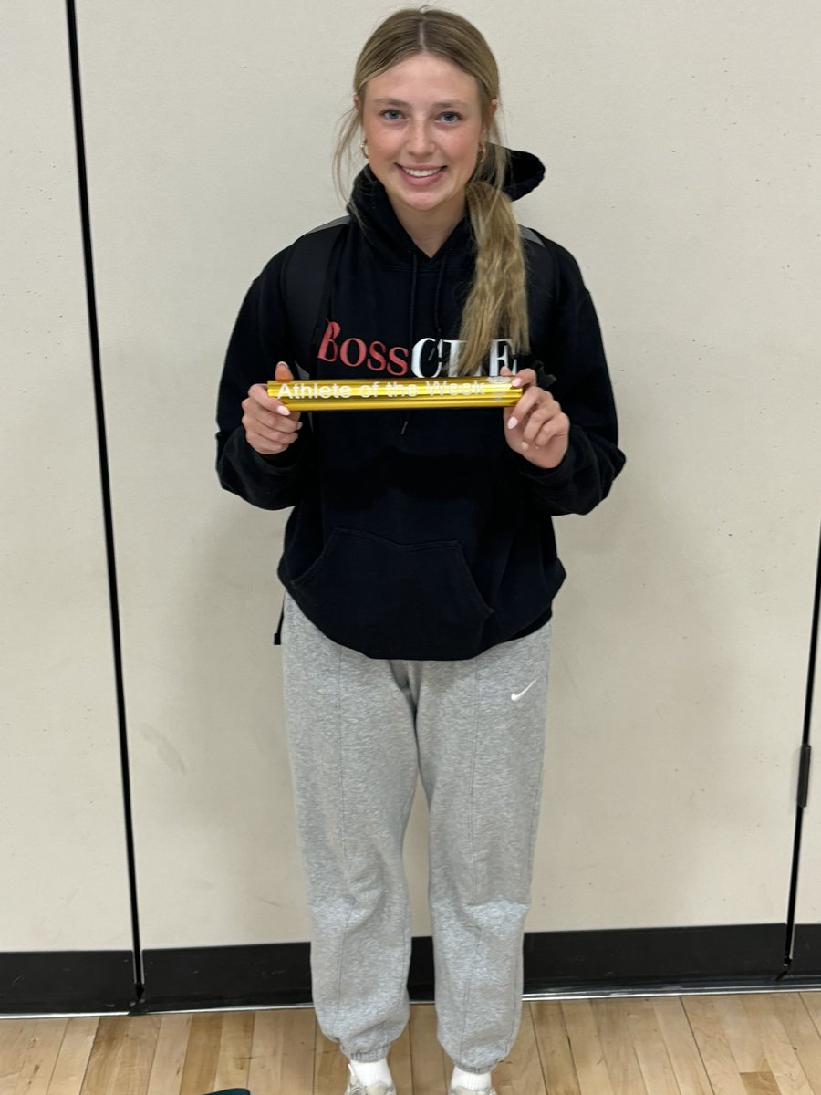 We gave out the 1st Athletes of the Week 

Girls Athlete of the Week is Maddie Eldridge!

Maddie competed in her first ever High School meet Saturday

She had the best long jump in our relay that finished 2nd &amp; ran on our 3rd place 4x1 relay

Congrats Maddie!
<a href="/MaddieEldridgee/">Maddie Eldridge</a>