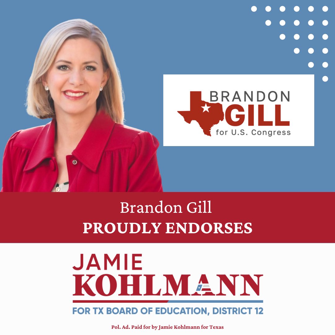 I am proud to join both @tedcruz and @DanPatrick in endorsing @jamiesue for SBOE 12! Jamie is a fighter for parental rights and will protect our children from the Left’s dangerous and depraved ideologies. Jamie is exactly what Texas needs on the State Board of Education.