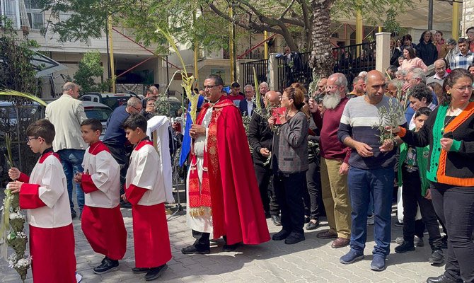 Christians in Gaza attending Palm Sunday this past weekend