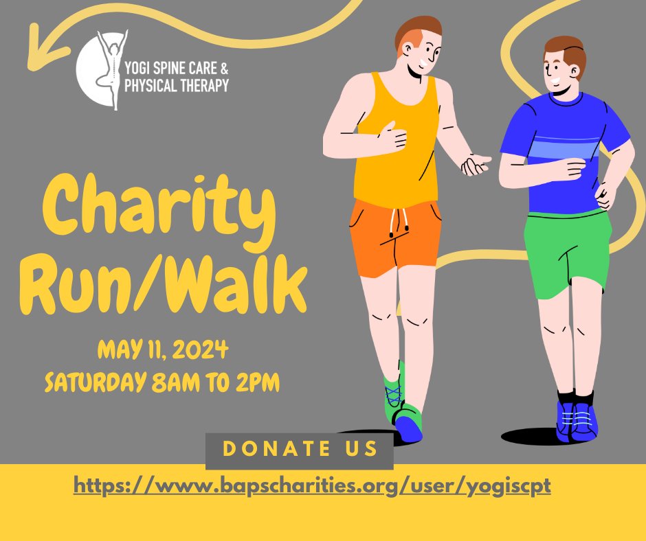 Donate to help community-walk/Run by clicking link: 
 bapscharities.org/user/yogiscpt

' Join us at the BAPS Charities Walk | Run! 

Yogi Spine Care & PT

#YSCPT , #Yogispinecareandphysicaltherapy , #YardleyPA , #BackPain ,#Healthylife , #JoyOfOthersWalk 
#SpiritOfService , #YogiSCPT