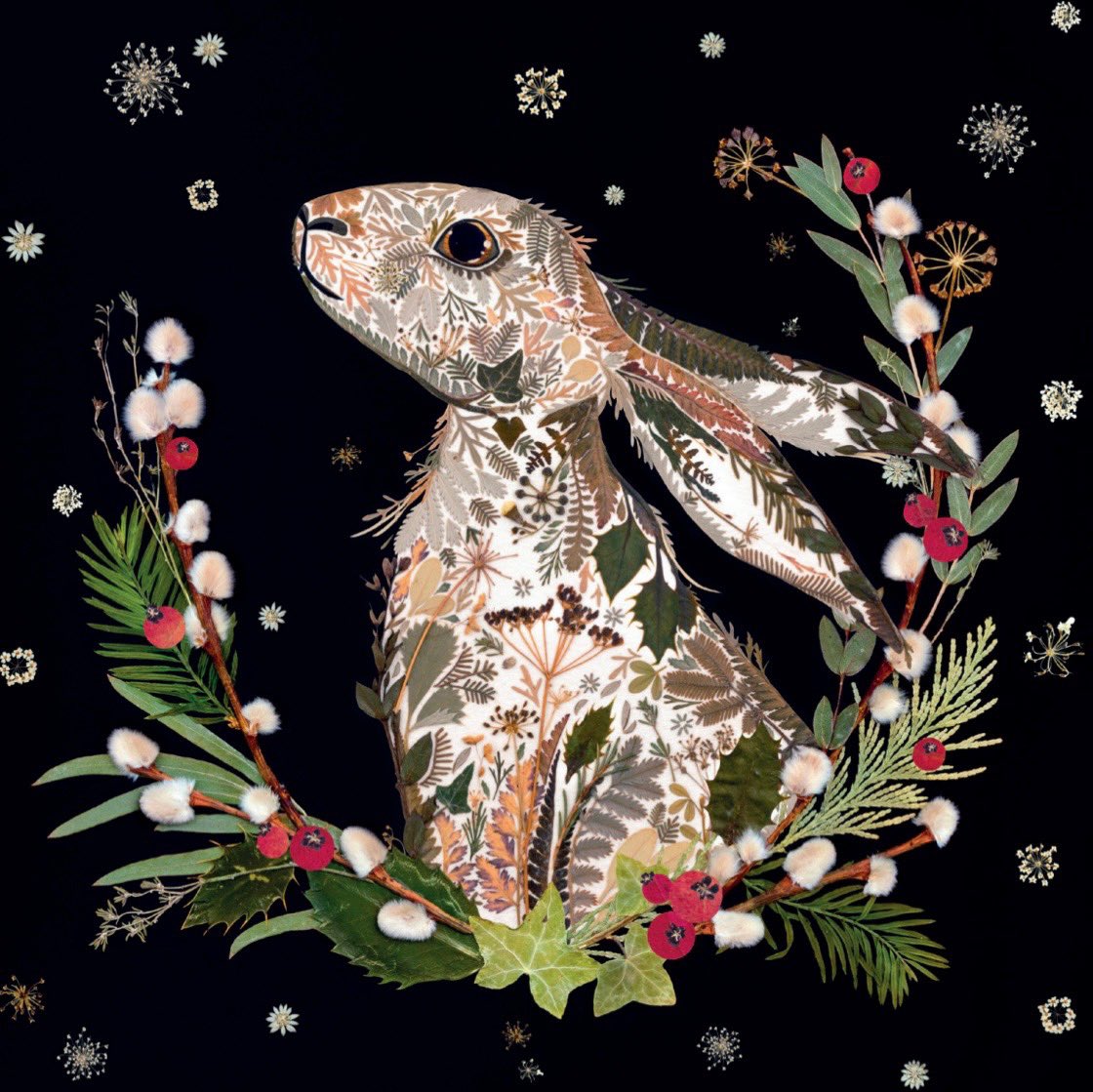 W I L D ✨ P R E S S • Happy Monday! I’m thrilled to share new illustrations today by my astonishingly talented artist Helen Ahpornsiri “Festive Hare” Helen’s work @HelenAhpornsiri is made using 100% real flowers, petals, stems and leaves published by @mgml_uk ✨