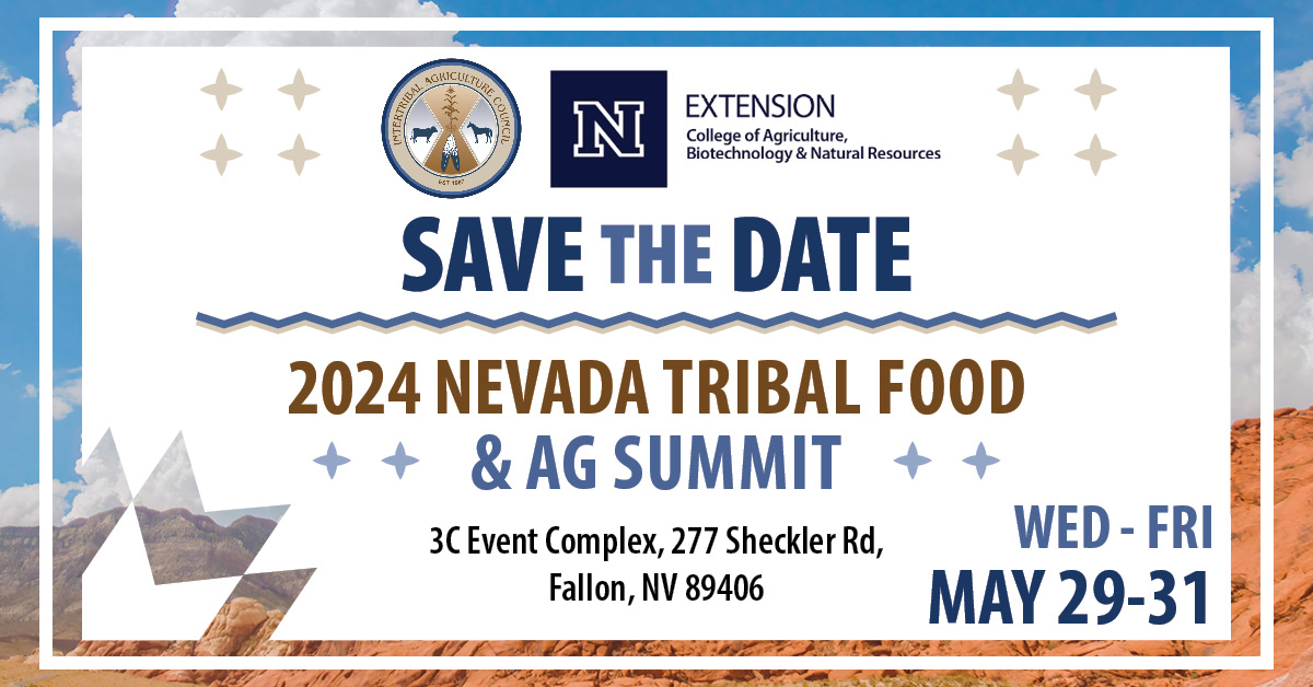 Join us for the 3-day 2024 Nevada Tribal Food & Ag Regional Summit! Registration link below: bit.ly/NVFoodandAgSum… MAY 29-31 Fallon, Nevada #RegionalSummit #NativeProducers #IndianAg #Nevada #TribalFood