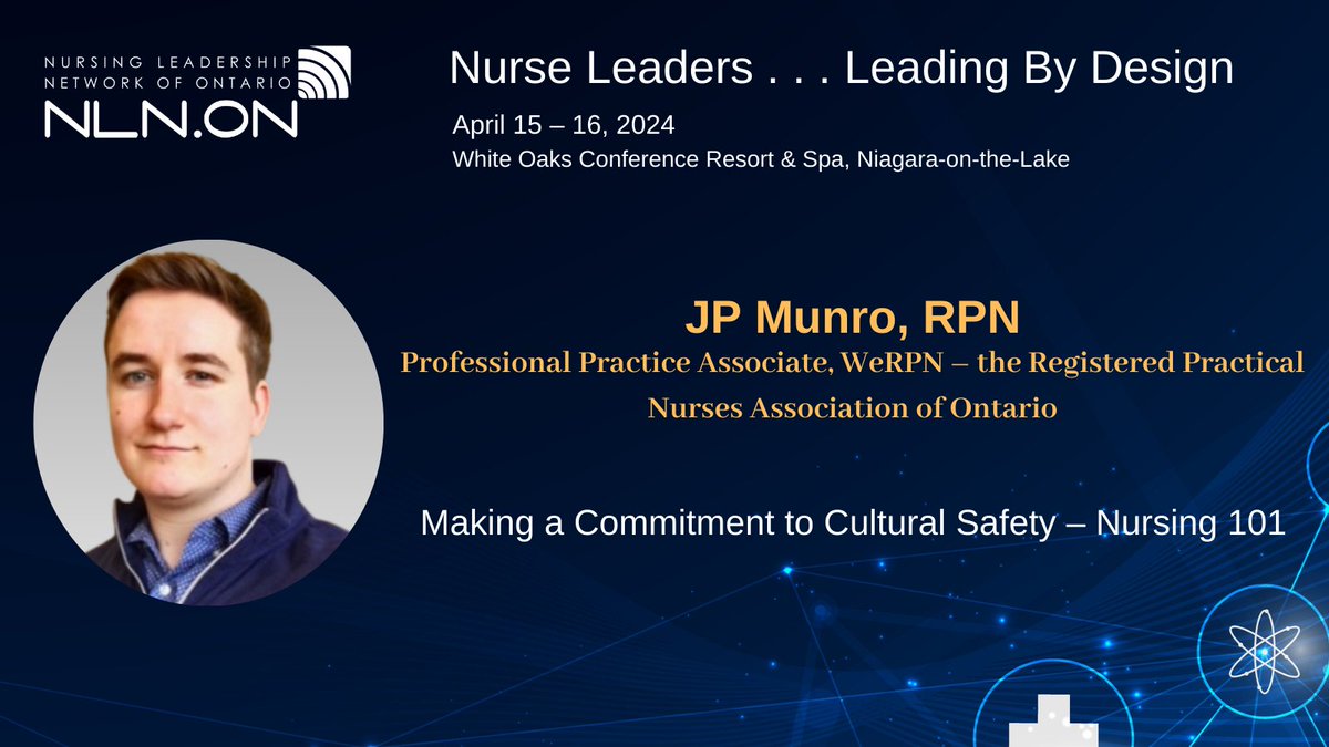 Join us @ the #NurseLeadersLeadingByDesign conference by @NLNON on April 15–16 where WeRPN's JP Munro, #RPN, will present our #CulturalCompetence Toolkit. Secure your conference spot @ loom.ly/loJ_VfY & explore our Cultural Competence Toolkit @ loom.ly/U3EGg1U