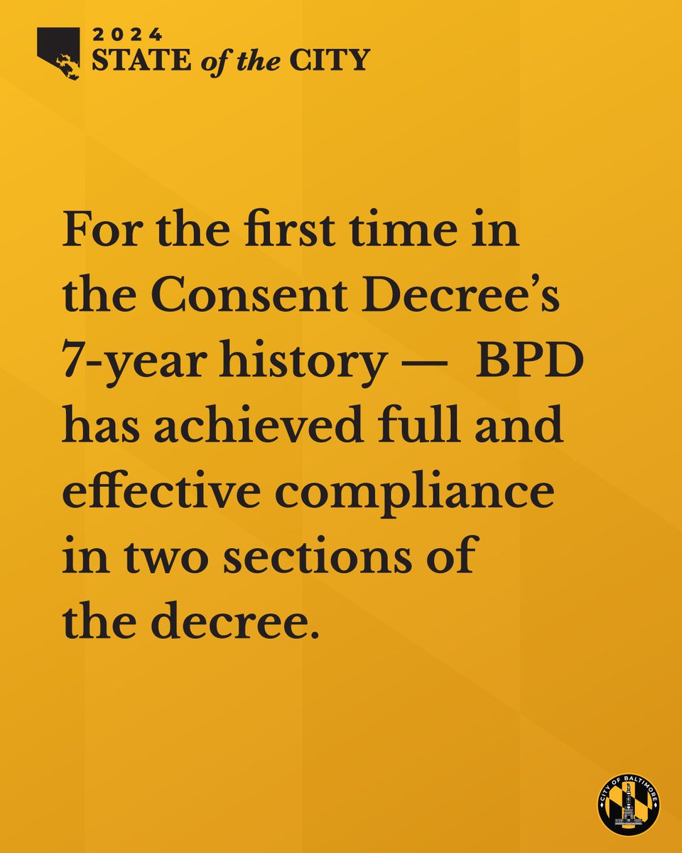 Building public safety must be done the right way. As we work towards Consent Decree compliance, we’re building a department that serves residents the way they should’ve been served all along. #SOTC2024
