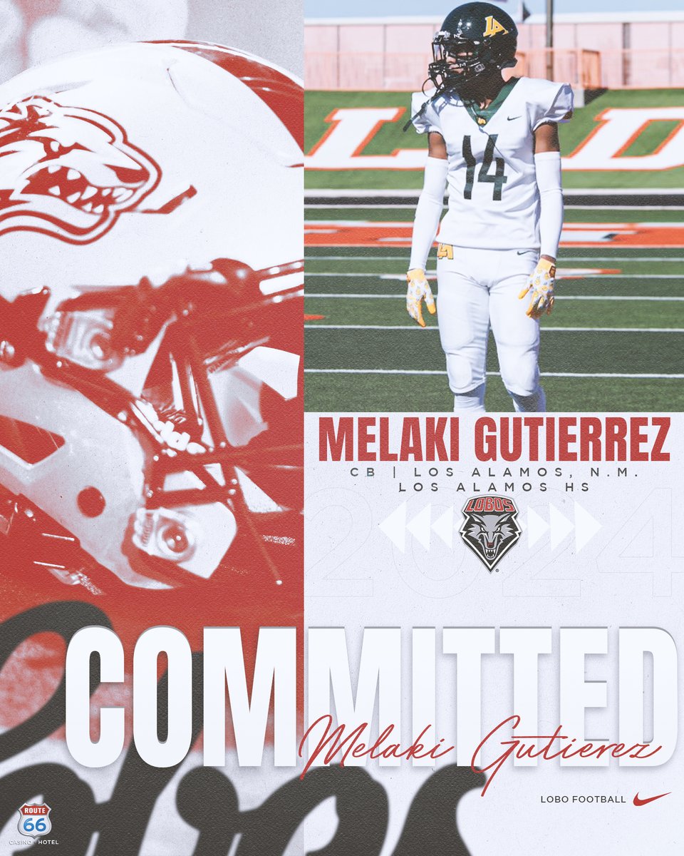 As we ready for Spring Ball, let's welcome to the Lobo Family @MelakiGutierrez!!! A two-sport star, Melaki was First Team All-State 5A in FB and was the state champ in the 100m and 200m!!! #GoLobos