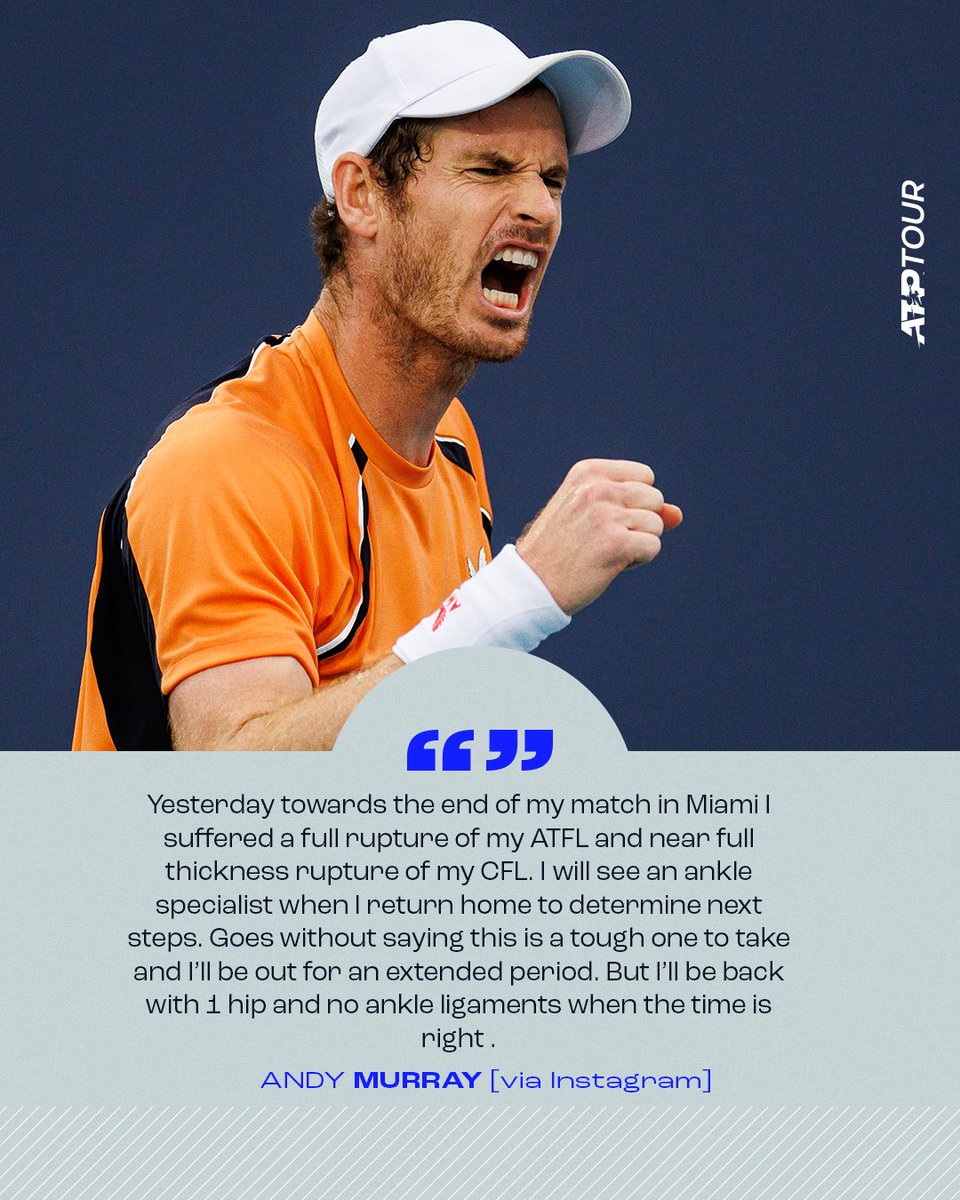 Wishing you a speedy recovery, @andy_murray — you've got this! 💪❤️