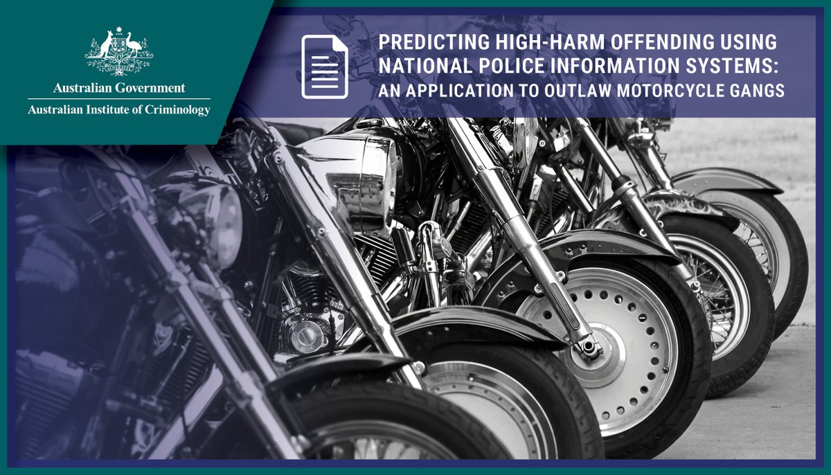 Our #ResearchReport released today examines the replicability of a model developed to identify high-harm outlaw motorcycle gang targets using the @ACICgovau's mission critical intelligence. bit.ly/3P9FigA #AICResearch