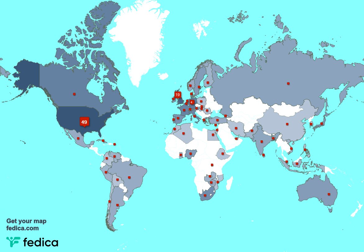 Special thank you to our 18 new followers from Canada, and more last week. fedica.com/!joei247