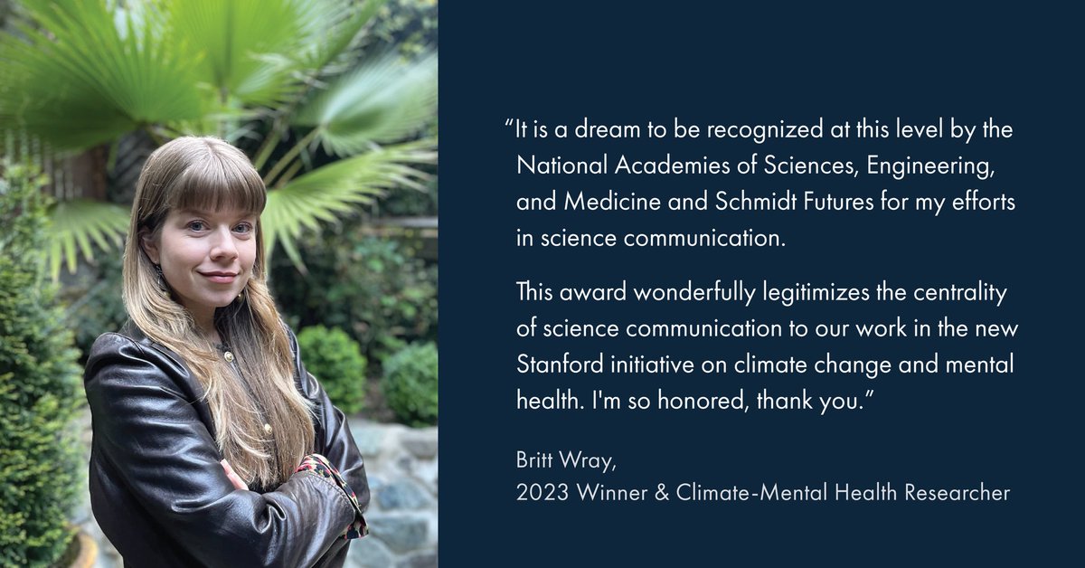 There is less than 1 week left to apply for our @SciCommAwards, which recognize excellent science communicators, science journalists, and researchers like @brittwray. Learn more and apply: nationalacademies.org/awards/excelle… #SciComm #researchers #earlycareer