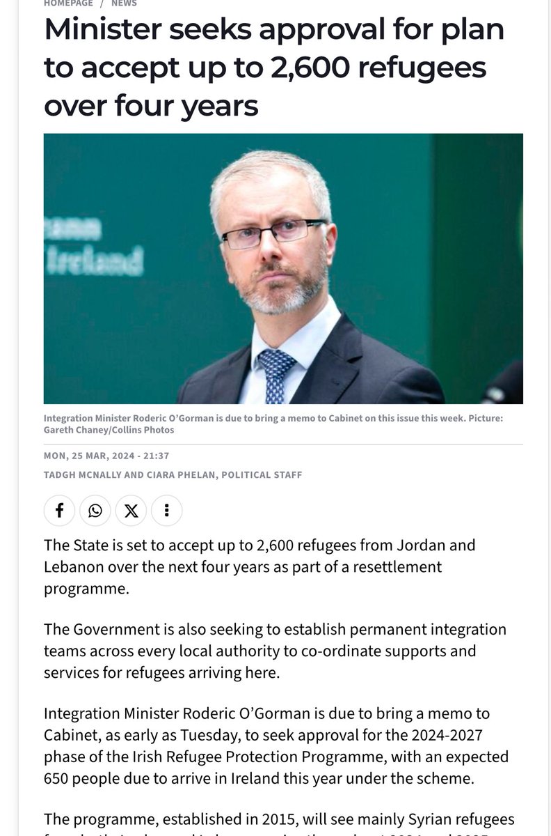 They don’t care what the people want. 

O’Gorman plans to accept another 2,600 refugees on top of the 15,000 year he already said he would accep. 

#IrelandBelongsToTheIrish