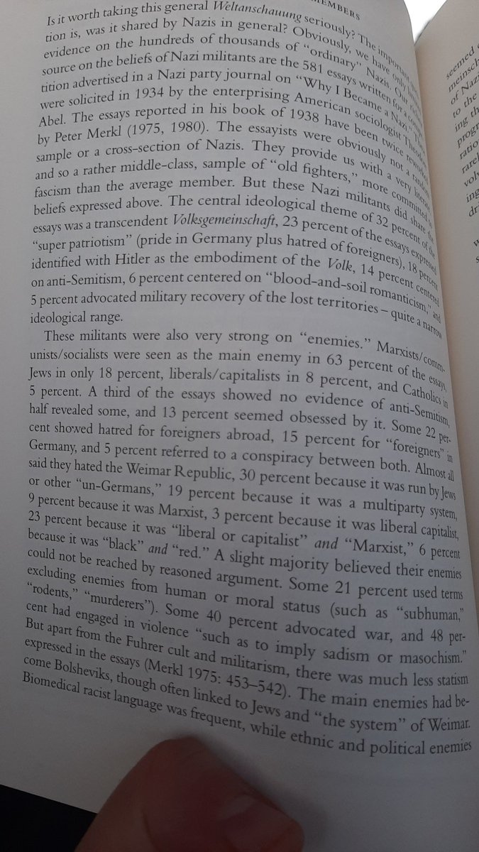MattPolProf's tweet image. This was astonishing. 63 per cent of Nazi militants said their main enemy were communists/socialists.