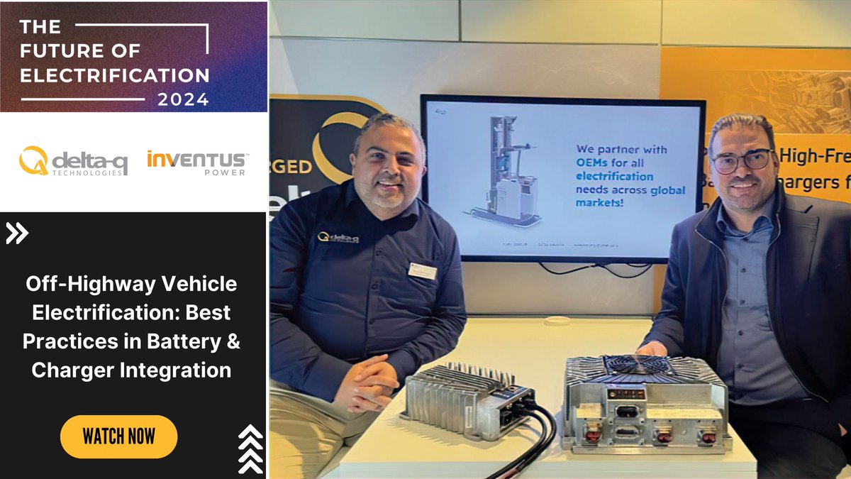 DeltaQTech's tweet image. The Future of Electrification session co-hosted by Mourad Chergui from Delta-Q and Andreas Paul from Inventus Power is now available to watch on demand! 
hubs.ly/Q02qFJRj0