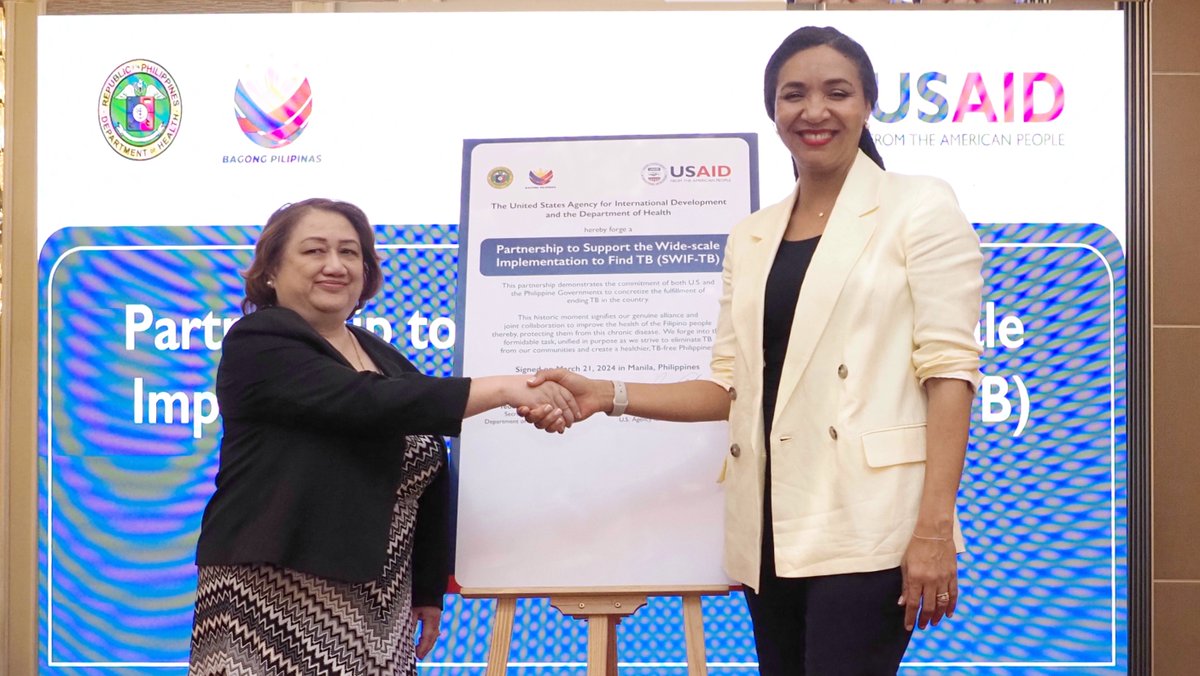 More than 100 Filipinos die of TB/day. Pleased to announce the Philippines will receive $10 million from @USAIDGH + private investors to fight TB, with matching investment from @DOHgovph. This collab will prevent infections and provide communities with access to key medication.