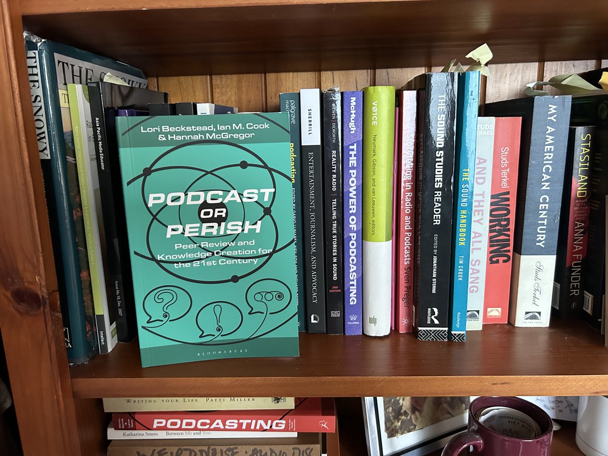 Look what just arrived! This provocative and fun book, Podcast or Perish, explores #podcasting as peer review, how podcasts create knowledge and much more. A must for #podacademics @podcaststudies Huge congrats @lbeckste @ianmickcook & HannahMcGregor 👏👏bloomsbury.com/us/podcast-or-…