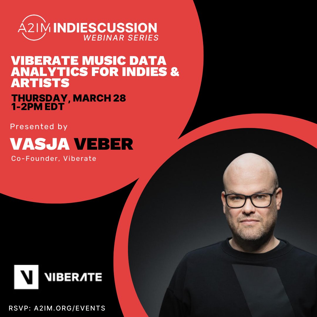 This Thursday at 1pm ET join Vasja Veber of @Viberate as he explains how labels can identify unsigned potential superstars, which metrics to use for marketing campaigns, how to make yourself as an artist visible on the platform + more. 🔗 Webinar RSVP: bit.ly/49bmHrH