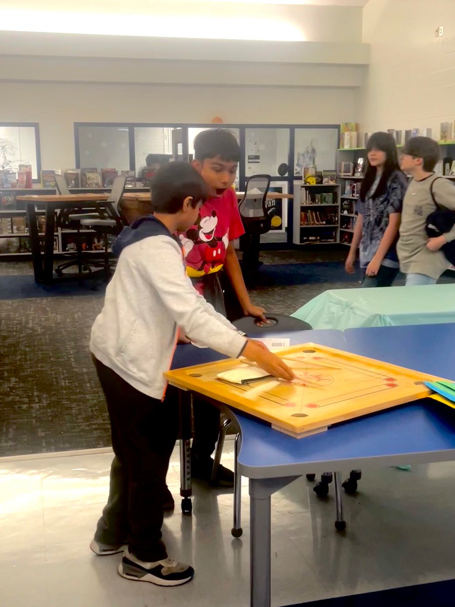 Ask for Carrom & ye shall receive! Thankful for my students being their own advocates & helping me make the library their own. Ramadan Mubarak, Happy Easter, May the colors of Holi bring love, joy & happiness to all & 4 more days until break! #thisiswhereyoubelong @TheNMSWildcats