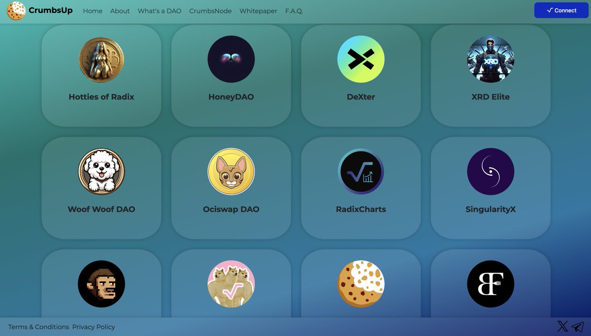 🍪 $CRUMB Giveaway🍪
CrumbsUp makes it easy to bring your DAOs to life 

What you can win 🚀
🥇 1x 200000 $CRUMB
🥈 1x 100000 $CRUMB
🥉 1x 100 $XRD 

- Tag a Radix project that should create a DAO on CrumbsUp.io
- Join t.me/CrumbsUp
- Retweet 

LFG 🚀🚀