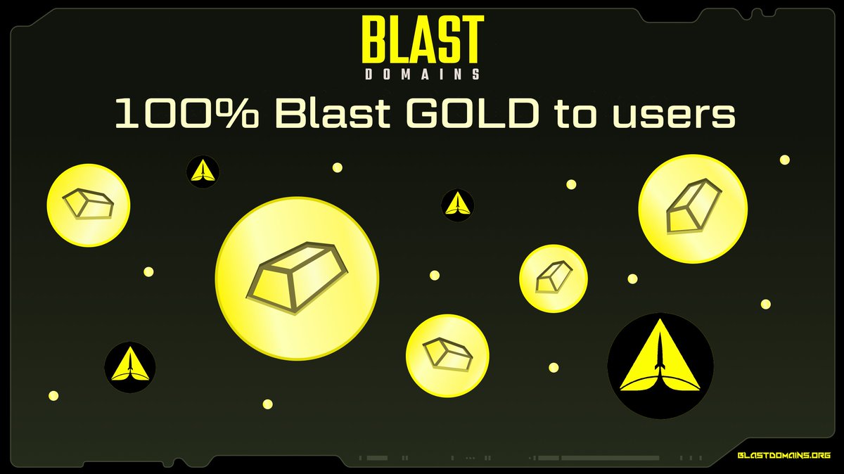 BlastDomains's tweet photo. We value the vision of @PacmanBlur and @Blast_L2 , and we want to ensure our users are rewarded.

That's why we're giving away 100% of our BLAST GOLD to our .blast domain holders!

If you want to participate, head over to https://t.co/wVGheHyq5q — buy a domain and rank up the leaderboard to receive bigger rewards!

We expect distribution to begin later this week