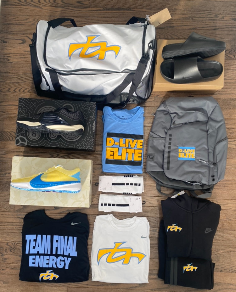 That time of year!! Exclusive Team Final D-Live Elite(Dereck Lively) & Team J2D(Jalen Duren) player gear 🔥🔥 lookout for our guys this spring and summer in the freshest Baby Blue and Gold 🫡🩵💛 Jalen Duren ⁦@DereckLively⁩ #TFFam #TFProud