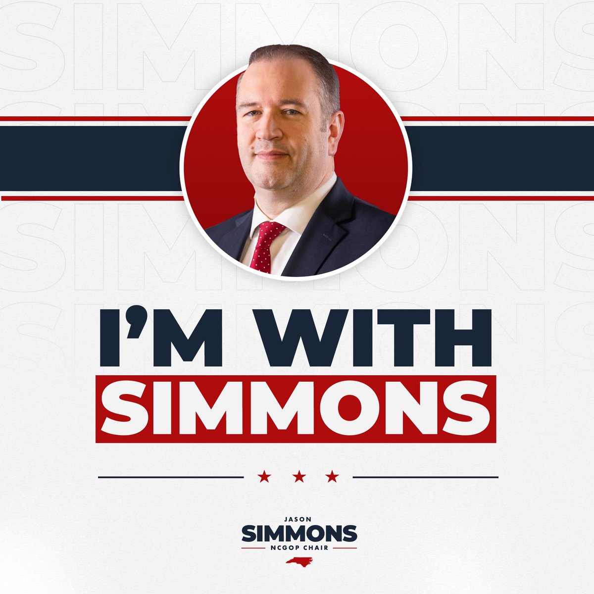 Jason Simmons is a leader. He’s put together the best staff in @NCGOP history and with them, has lead our party to victory time and time again. When you’re winning, you don’t change horses. Let’s finish the drill and win! #VoteSimmons @simmonsncgop