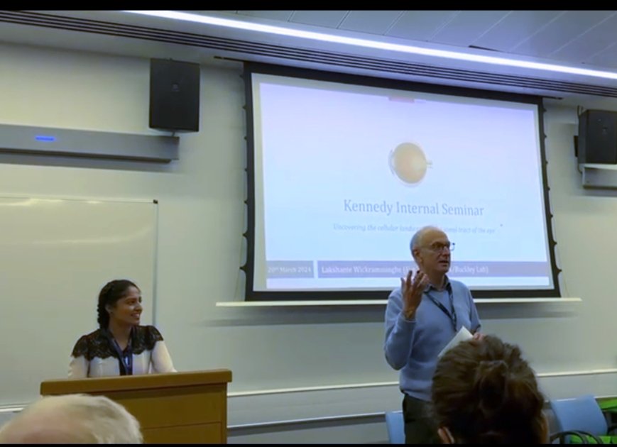 LakshanieW's tweet image. Delighted to present at @KirOxford seminar on our exciting #EyeResearch 👁️ in #uveitis!
Thanks for the lovely introduction @arthritisbham 🙏🏾!
@ndorms @fightforsightUK @UveitisCSG @UniofOxford @OxImmuno @womeninvisionuk @VisionUKGB