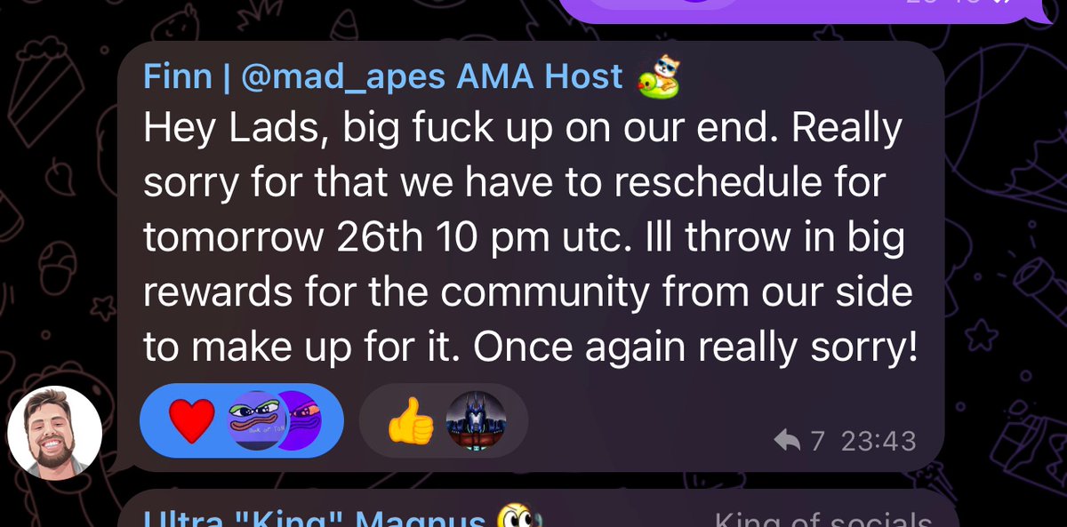 Bookofton's tweet photo. Mad Ape Ama is postponed to Tommorrow 26th 10 pm utc. https://t.co/3D4HjBmnWc