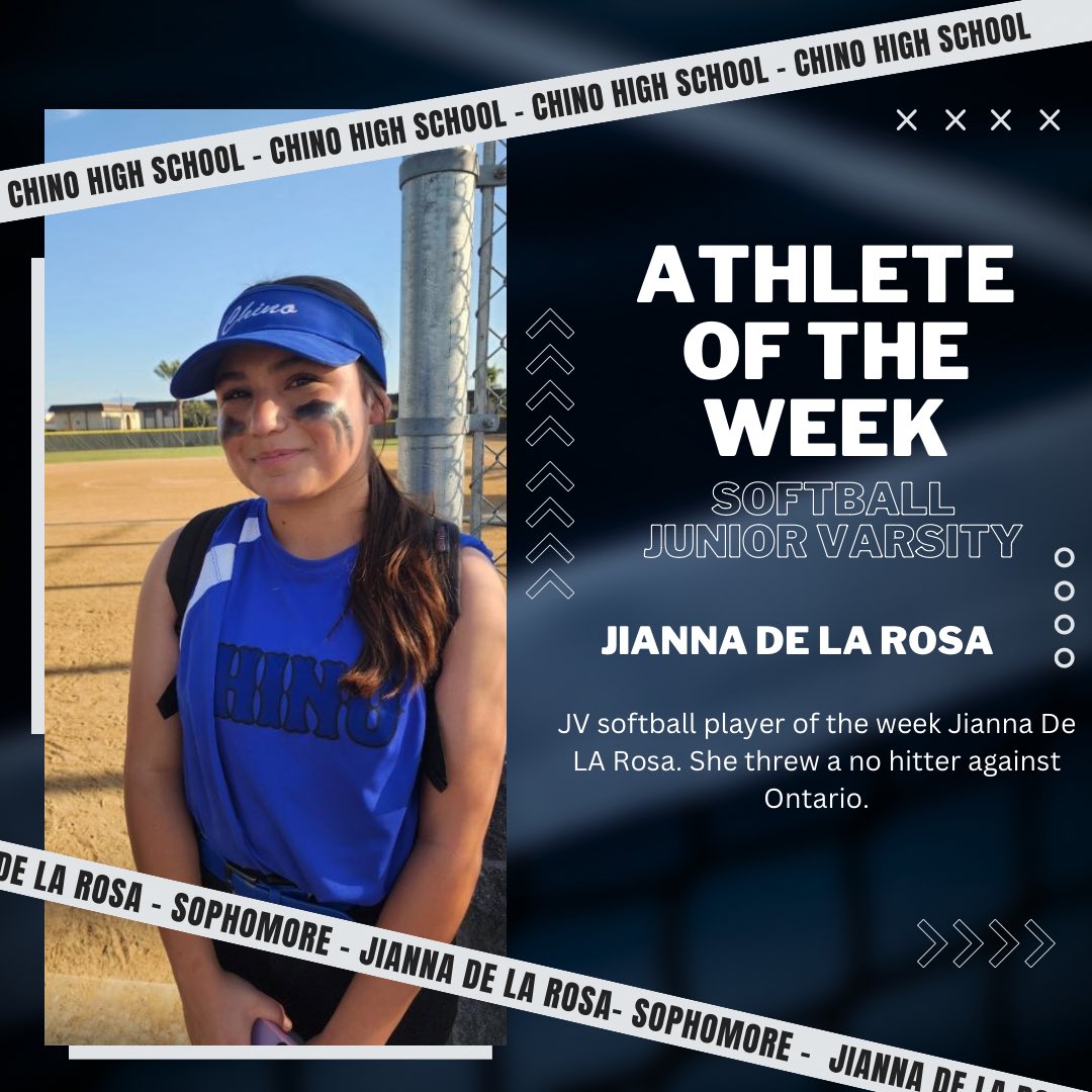 CHSSportBooster's tweet photo. Thank you to our Chino High Athletes of the week! Have a great Spring Break! @ChinoHighSports @ChinoADHinkle @chchampsports https://t.co/UtaHOj4szi