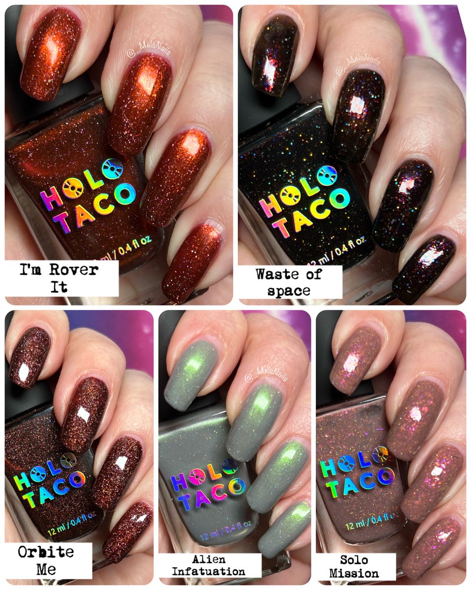 _MelsNails's tweet image. I Need Space collection! 💅🏻 @nailogical 
@holotaco #OrbiteMe #SoloMission #WasteOfSpace #ImRoverIt #AlienInfatuation #HoloTaco #melsnails #INeedSpaceCollection