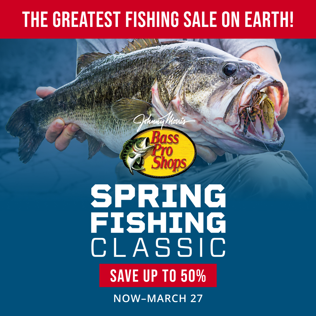 Bass Pro Shops on X: Head over to the nearest Bass Pro Shop for the year's  most awaited fishing sale! Save up t0 50%, Trade-in your old rod or reel to  save