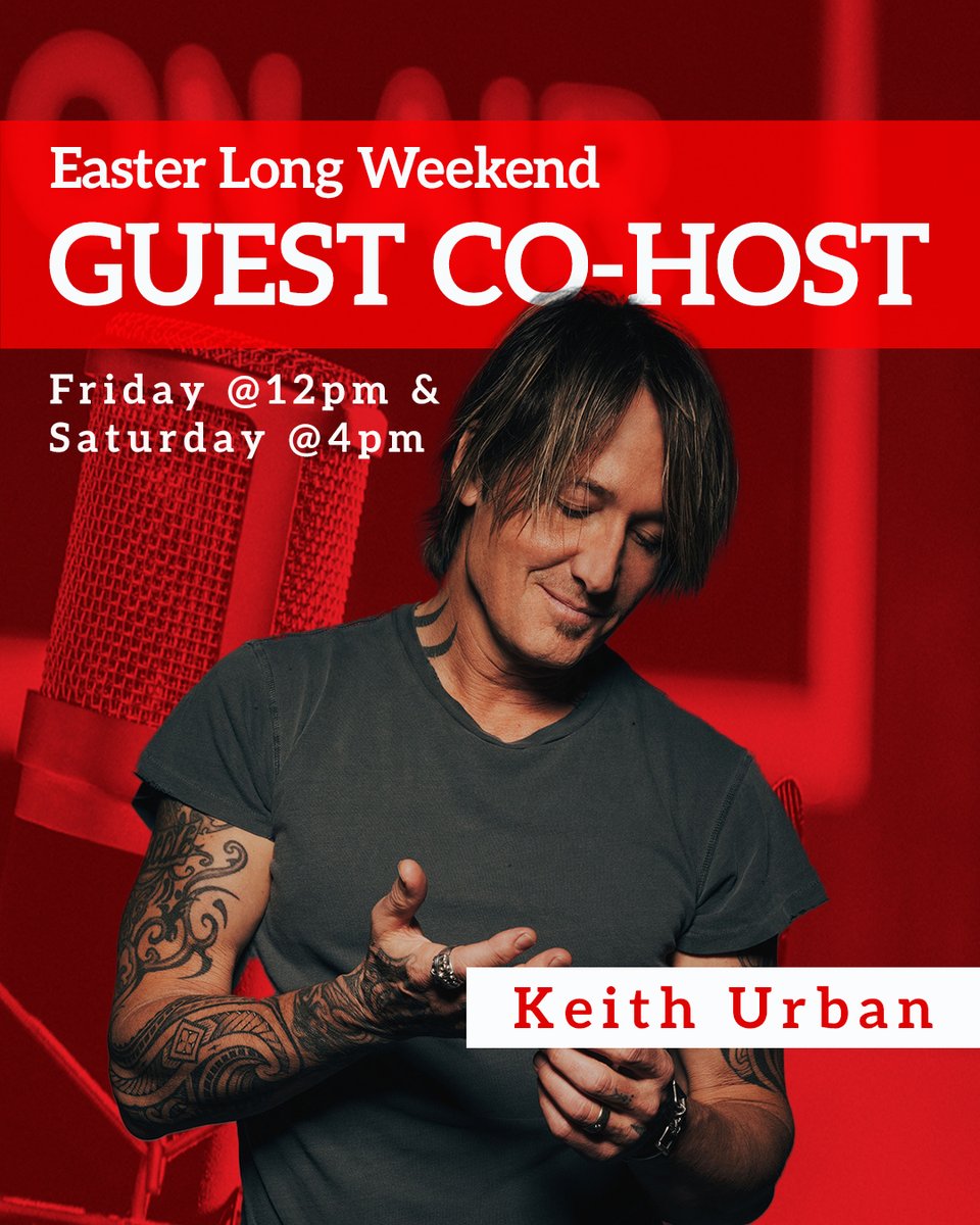 We’re celebrating this long weekend with our Special Guest Co-Host Keith Urban!🤩 Tune in as he shares stories from the road 🚌 and his childhood ⁣⁣⁣🛝 + details surrounding his upcoming album release. 💿 📆 Holiday Friday at NOON plus again on Saturday afternoon at 4!