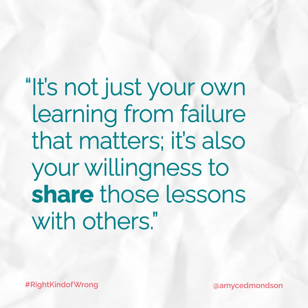 'Learning happens best when we're challenged and psychologically safe enough to experiment and talk openly about it when things don't work out as we'd hope.' This is why #PsychSafety is so integral to #FailingWell. All from pg. 40 of #RightKindofWrong 📕 bit.ly/RKWBook