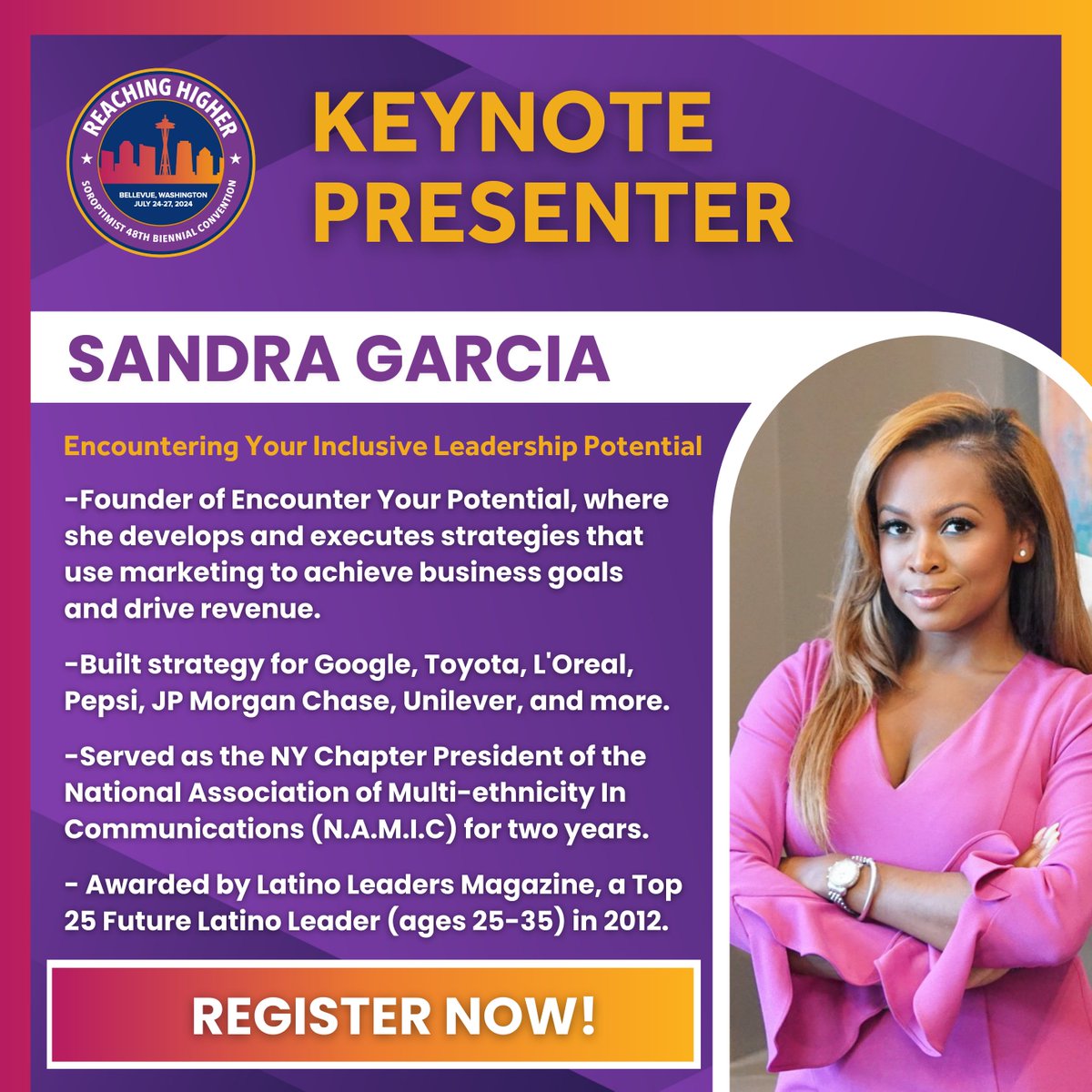 📣 Sandra Garcia is one of the keynote presenters for the 48th Biennial Convention! Learn more about her session and expertise here: soroptimist.org/siaconv2024 #SIAConv2024