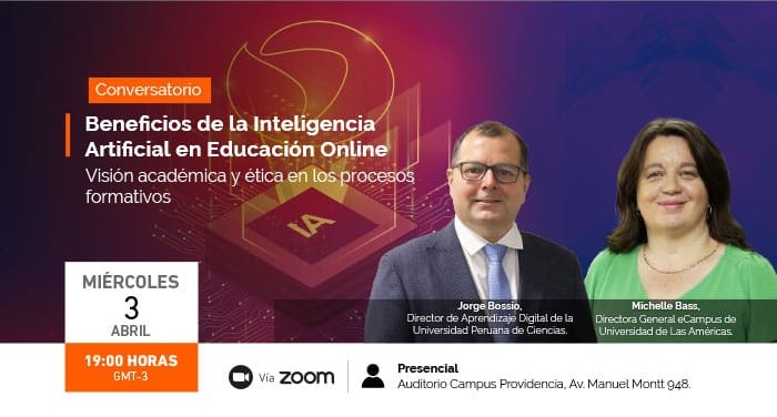 🤖💡 La AI revoluciona la educación al personalizar el aprendizaje, mejorar la accesibilidad y eficiencia.
Jorge Bossio participará del Conversatorio Beneficios de la Inteligencia Artificial en Educación Online
👉🏻Inscríbete udla.zoom.us/webinar/regist…