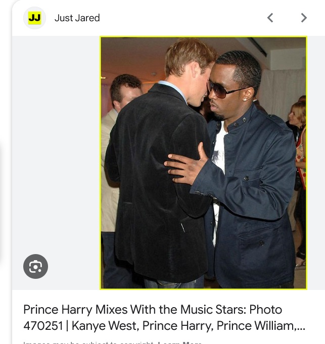 Prince William and Prince Harry meet P Diddy and Kanye West at the