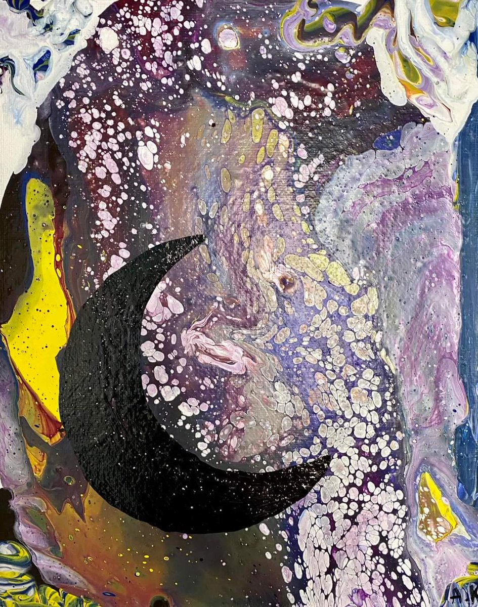 Creative  work from grade 11 artist, Abby Knight! Abby explores the abstract technique of acrylic pouring!