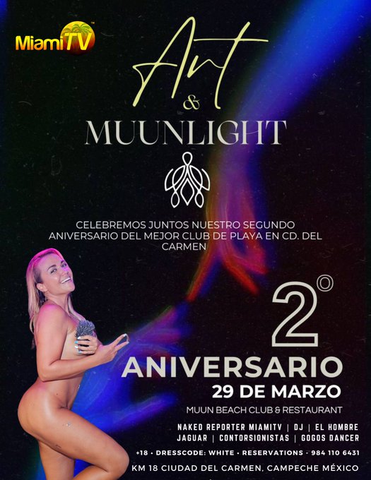 Join us this weekend live from #Ciudaddelcarmen bests beach club #MuunBeachClub with #DoYouDare in @miamitv<a href="/tag/ciudaddelcarmen"class="tags">#Ciudaddelcarmen</a><a href="/tag/muunbeachclub"class="tags"><span>#muunbeachclub</span></a><a href="/tag/doyoudare"class="tags"><span>#doyoudare</span></a>