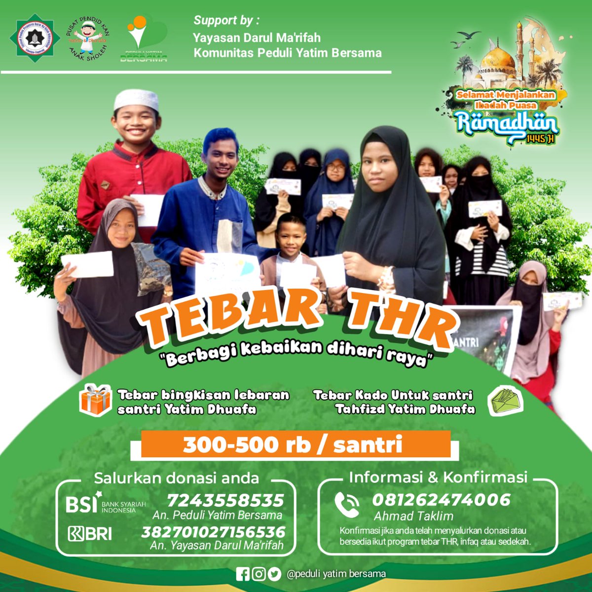 RizalMahaPutra1's tweet photo. #RamdhaMau gak ikutan bisa membahagiakan para Yatim???
Bismillah insyaAllah kita bareng barengya bersama membuat mereka bahagia di saat lebaran nanti
Bantu #RITWIT nya agar sampai Ke TL² yg lain😊
@PeduliYatimBrsm
#Zakat
#Ramdhanbahagia https://t.co/V1PMst4NNG
