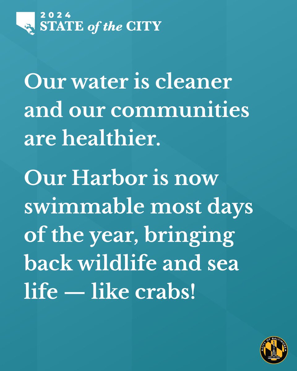 At no point in the last 50 years has our Harbor been healthier than it is today. Our work on the environment is helping to increase access to one of our city’s greatest assets — our waterfront. #SOTC2024