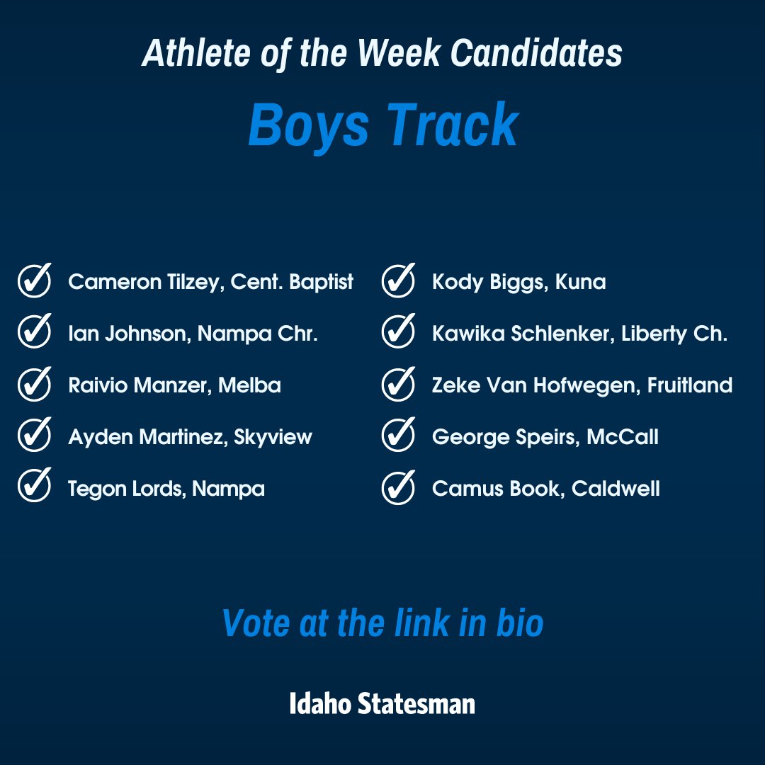 Vote for your favorites until noon Wednesday. #idpreps Baseball: tinyurl.com/2rxm2u6s Softball: tinyurl.com/bdfmr7tx Girls & Boys track: tinyurl.com/ycy4rzxb