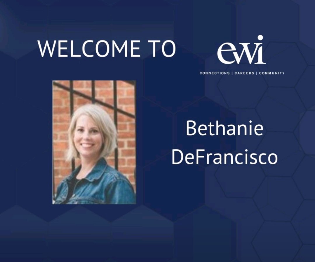 EWICBus's tweet photo. 🚨 Attention!! 🚨 Please join us in welcoming our newest individual member to our Chapter, Bethanie DeFrancisco.

We are excited to have you as a part of our Columbus family! 🎉 

#EWI
#Connections
#membershipmatters https://t.co/BgkJS08Hr5