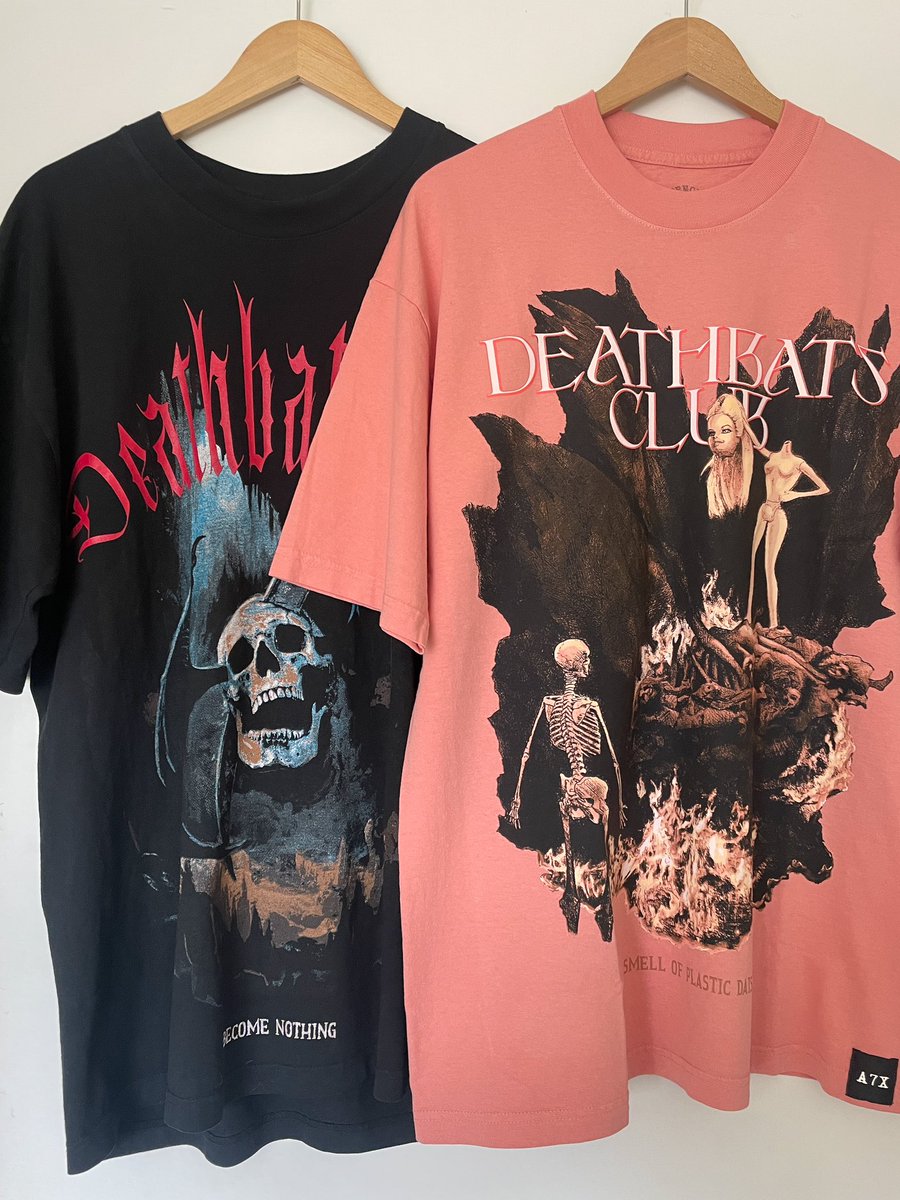 Feeling a whole lotta pride and joy with these babies finally next to each other 😋

Thank you <a href="/DeathbatsClub/">Deathbats Club</a> for your continued love and support, thank you <a href="/TheOfficialA7X/">Avenged Sevenfold</a> for the opportunity, and thank you <a href="/TheDailyDBat/">Max Cartwright</a> for literally everything else 🌸

What’s next?
